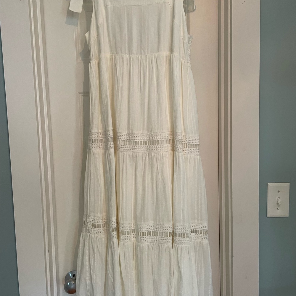 Carve Designs White Tiered Midi/maxi Sundress